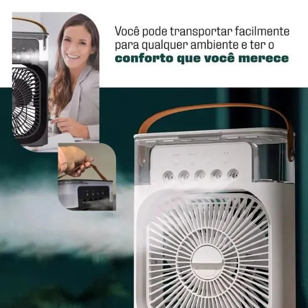 Ventilador com Umidificador de Ar Portátil + Brinde (Compre 1 leve 2)