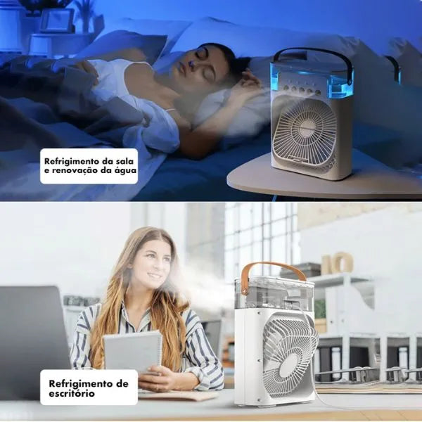Ventilador com Umidificador de Ar Portátil + Brinde (Compre 1 leve 2)