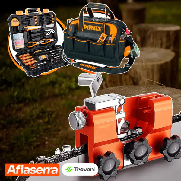 AfiaSerra: Afiador de Corrente para Motosserra + BRINDE (Kit Ferramentas Profissional)