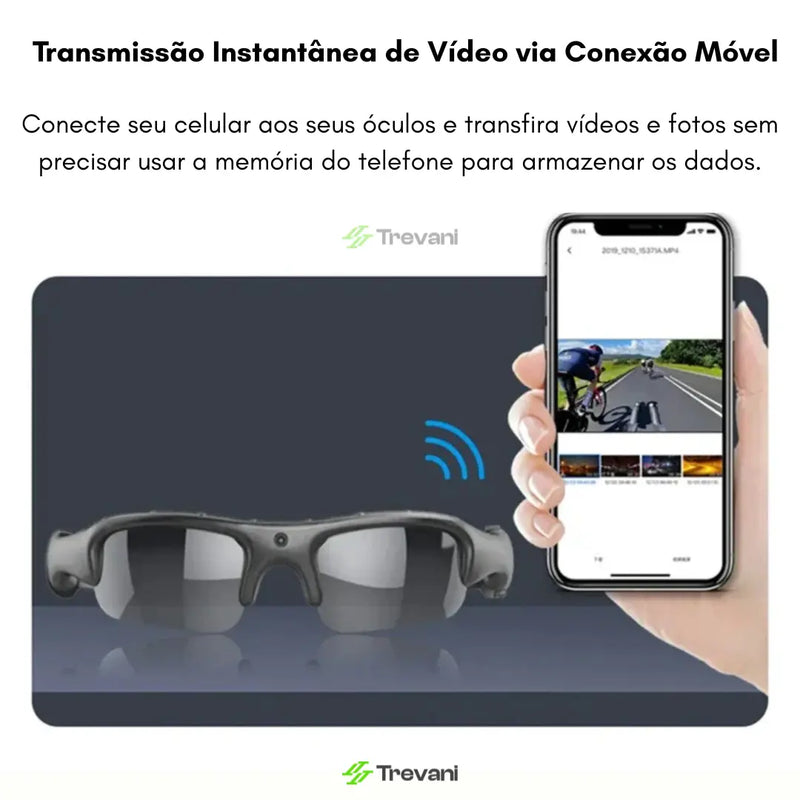 Óculos de sol Reel Cam® - Seu Olhar, Suas Memórias em 1080p!