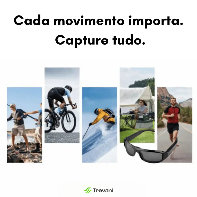 Óculos de sol Reel Cam® - Seu Olhar, Suas Memórias em 1080p!