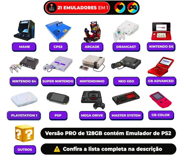 Portátil R36S - 30 Mil Jogos de 25 Consoles + BRINDE HOJE (Estojo de Armazenamento de Couro)
