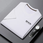 Camiseta masculina nova bordada verão em torno do pescoço manga curta camiseta masculina manga curta topo harajuku roupas masculinas