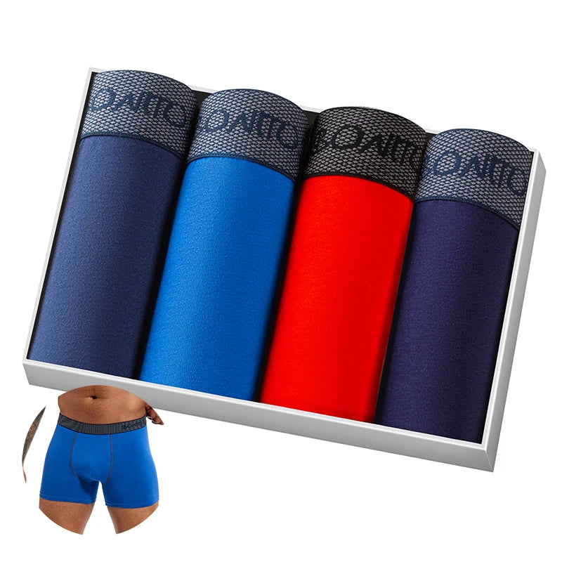 4 pçs boxers de algodão para homem roupa interior deslizamento de alta qualidade calcinha masculina sexy homme cuecas boxer shorts calecon troncos