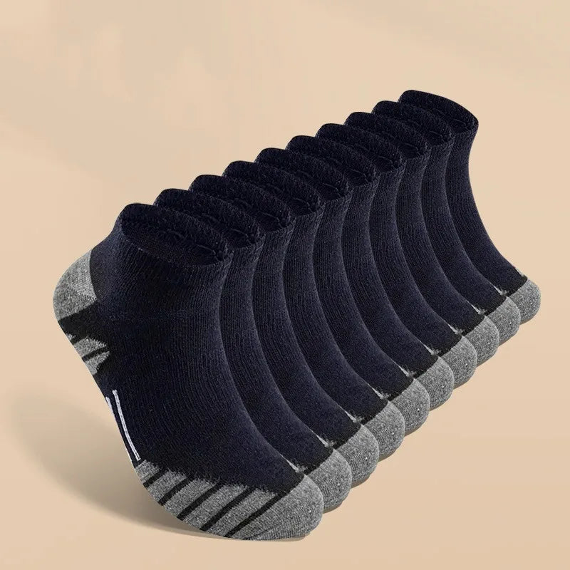 10 pares legal masculino preto branco quatro estações conjunto de meias de algodão masculino cor sólida respirável esportes correndo meias tamanho grande para homem