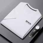 Camiseta masculina nova bordada verão em torno do pescoço manga curta camiseta masculina manga curta topo harajuku roupas masculinas