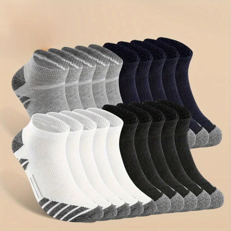 10 pares legal masculino preto branco quatro estações conjunto de meias de algodão masculino cor sólida respirável esportes correndo meias tamanho grande para homem