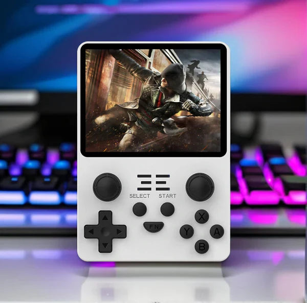 Portátil R36S - 30 Mil Jogos de 25 Consoles + BRINDE HOJE (Estojo de Armazenamento de Couro)