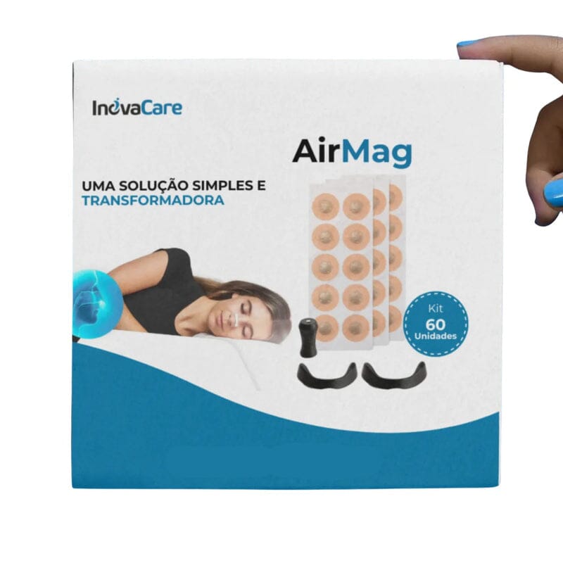 Air Mag - Dilatador Nasal Magnético + BRINDE (50 Adesivos)