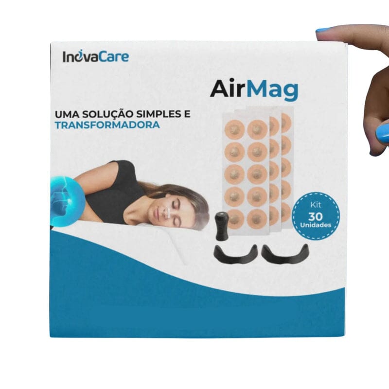 Air Mag - Dilatador Nasal Magnético + BRINDE (50 Adesivos)